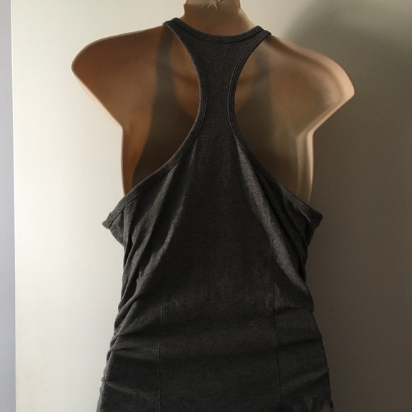 KIT AND ACE Grey Stretch Modal Racerback Ruched Dress M - Picture 7 of 7